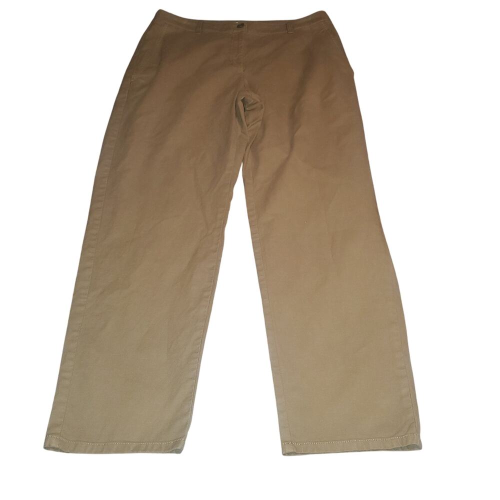 Eileen Fisher Size 10 (32x27) Brown Ankle Pants Cotton Hemp Quiet Luxury
